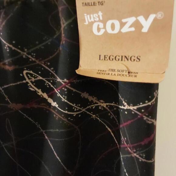 Just Cozy XL winter multicolored leggings NWT - Picture 9 of 9